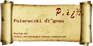 Polereczki Ágnes névjegykártya