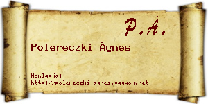Polereczki Ágnes névjegykártya